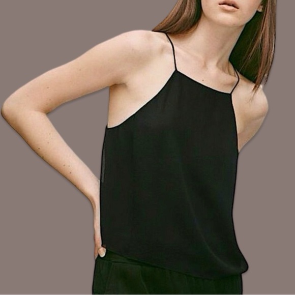 Wilfred Black Velvet Rians Blouse Halter Tank w/ Silk - Size Medium - Picture 6 of 7